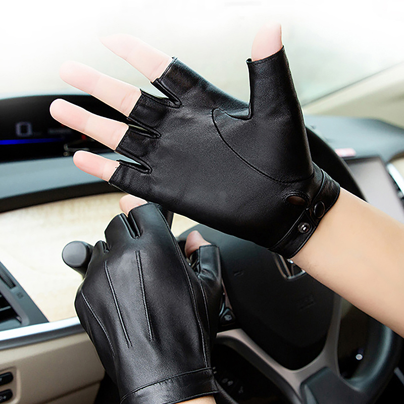 Leather Driving Glove - 1 par de luvas masculinas sem