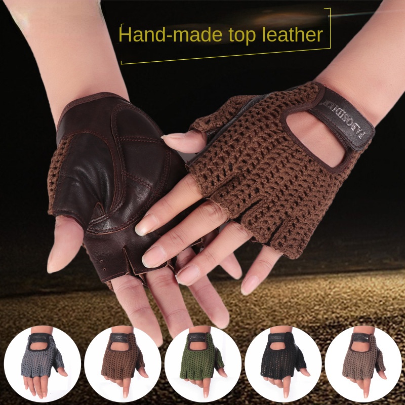 Leather Driving Glove - Luvas Unissex Retrô de Couro Bovino