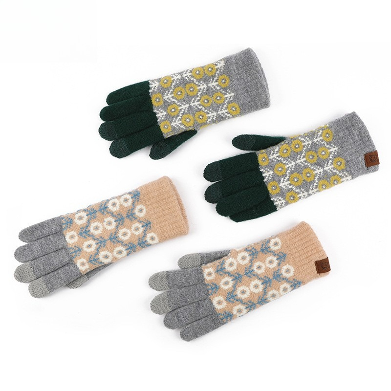Luvas de lã com blocos de cor  - Wool Glove Lined avaliação e preço